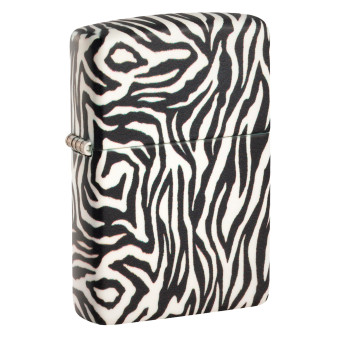Accendino Zippo Premium 48223 Zebra Skin Design Ricaricabile Antivento