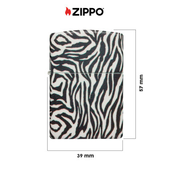 Accendino Zippo Premium 48223 Zebra Skin Design Ricaricabile Antivento