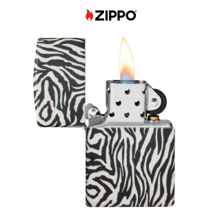 Accendino Zippo Premium 48223 Zebra Skin Design Ricaricabile Antivento