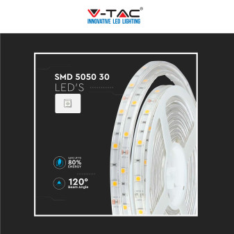 Striscia LED 30W Flessibile SMD Monocolore 12V 5m V-Tac