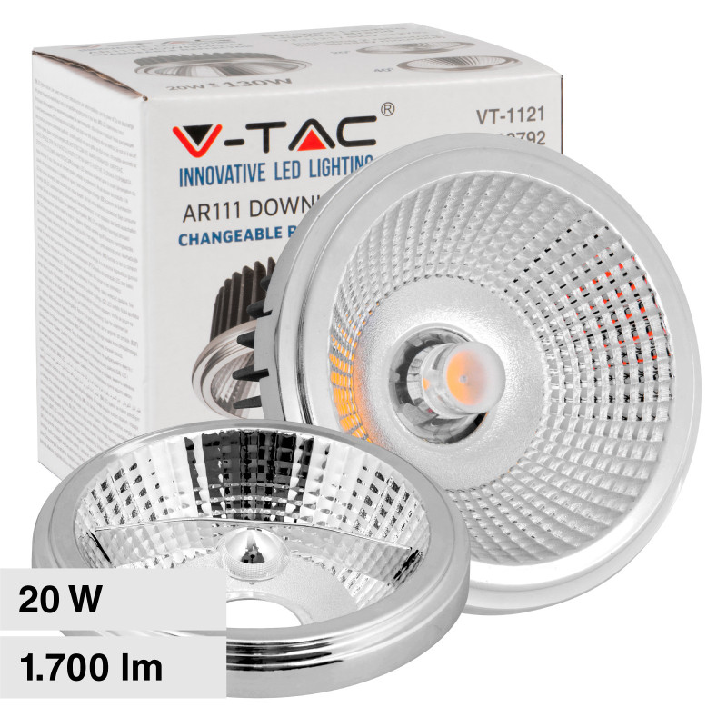 VT-1121 Faretto LED 20W AR111 da Incasso Downlight COB V-Tac