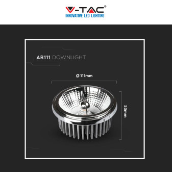 VT-1121 Faretto LED 20W AR111 da Incasso Downlight COB V-Tac