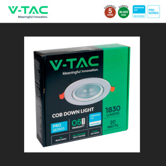 VT-2-20 Faretto LED 20W da Incasso Chip Samsung V-Tac Pro