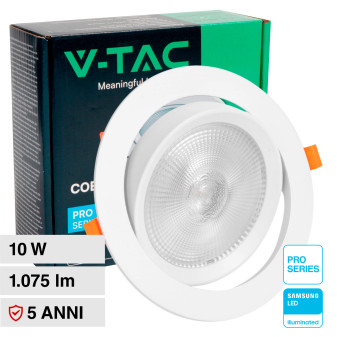 VT-2-10 Faretto LED 10W da Incasso Chip Samsung V-Tac Pro