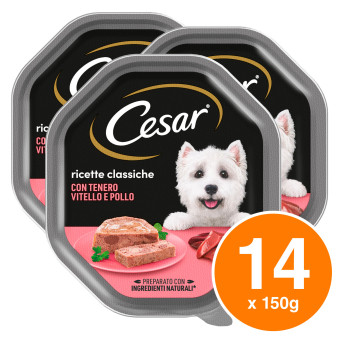 Cibo per Cani con Vitello e Pollo Cesar Ricette Classiche 14