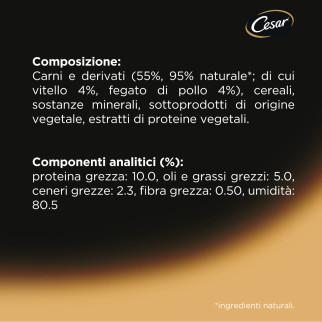 Cibo per Cani con Vitello e Pollo Cesar Ricette Classiche 14
