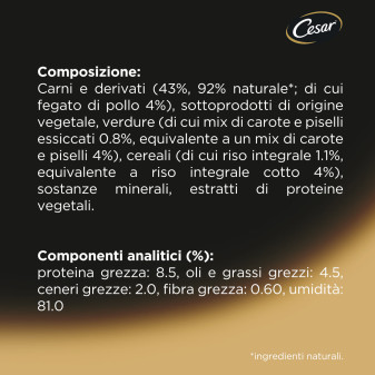 Cibo per Cani con Pollo Verdure Riso Cesar Scelta dello Chef