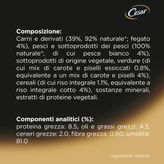 Cibo per Cani con Pesce Verdure Riso Cesar Scelta dello Chef
