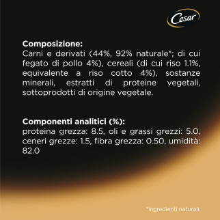 Cibo per Cani con Pollo e Riso in Gelatina Cesar Senior 10+
