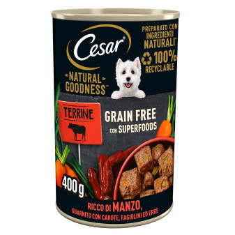 Cibo per Cani Manzo Carote Fagiolini e Erbe Cesar Natural Goodness
