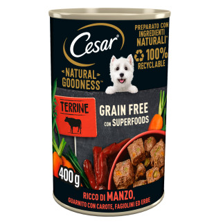 Cibo per Cani Manzo Carote Fagiolini e Erbe Cesar Natural Goodness