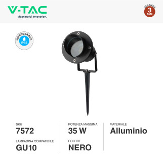 VT-7704 Portafaretto da Giardino con Portalampada GU10 V-Tac