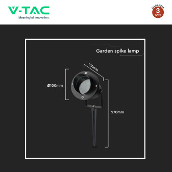 VT-7704 Portafaretto da Giardino con Portalampada GU10 V-Tac