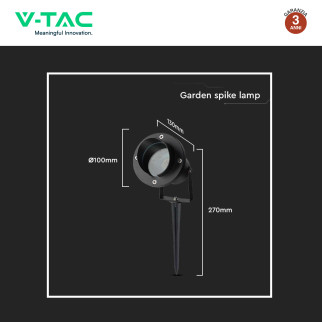 VT-7704 Portafaretto da Giardino con Portalampada GU10 V-Tac