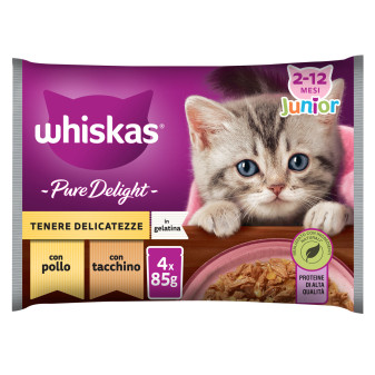 Whiskas Pure Delight Cibo per Gatti Junior Pollo e Tacchino