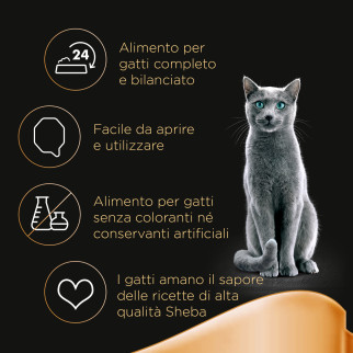 Cibo per Gatti Sheba Classics Paté Salmone - 22 Vaschette