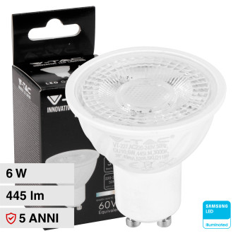 Lampadina LED PAR16 GU10 6W Faretto Spotlight SMD Chip Samsung V-Tac