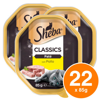 Cibo per Gatti al Pollo Sheba Paté Classic - 22 Vaschette