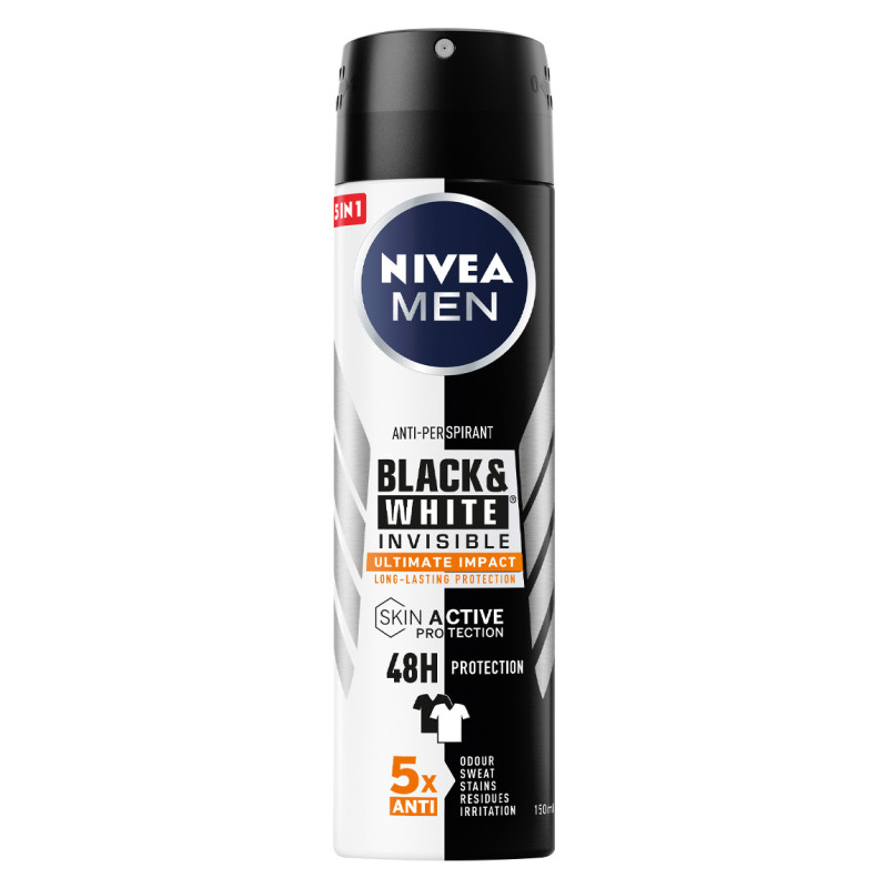 Deodorante Spray Uomo 48H Black&White Invisible Nivea Men