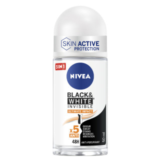 Deodorante Roll-On 48H Black&White Invisible 5in1 Nivea