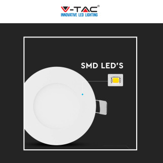VT-307 RD Mini Pannello LED Rotondo 3W SMD da Incasso V-Tac