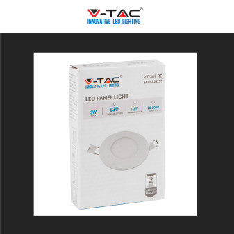VT-307 RD Mini Pannello LED Rotondo 3W SMD da Incasso V-Tac