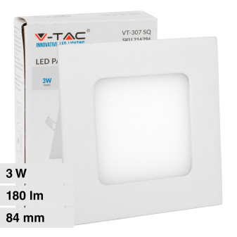 VT-307 Mini Pannello LED SMD Quadrato 3W da Incasso V-Tac