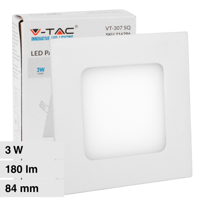 VT-307 Mini Pannello LED SMD Quadrato 3W da Incasso V-Tac