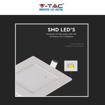 VT-307 Mini Pannello LED SMD Quadrato 3W da Incasso V-Tac