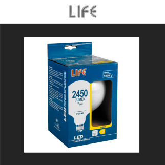 Lampadina LED E27 18W Bulb G125 Milky Filament Vetro Life