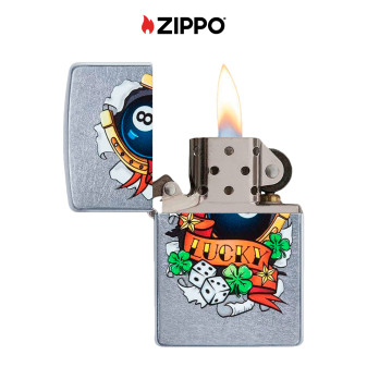 Accendino Zippo mod. 207 Luck Tattoo Antivento ESCLUSIVA EUROCALI