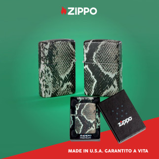 Accendino Zippo Premium 48231 Snake Skin Design Ricaricabile Antivento
