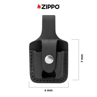 Custodia Zippo in Vera Pelle per Accendini mod. LPTBK Nera