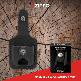 Custodia Zippo in Vera Pelle per Accendini mod. LPTBK Nera