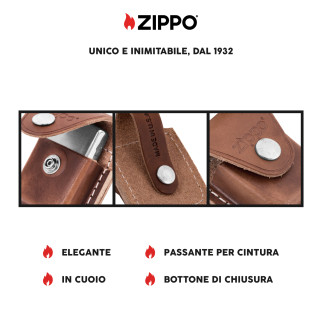 Custodia Zippo in Vera Pelle per Accendini mod. LPLB Marrone