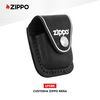 Custodia Zippo in Vera Pelle per Accendini mod. LPCBK Nera