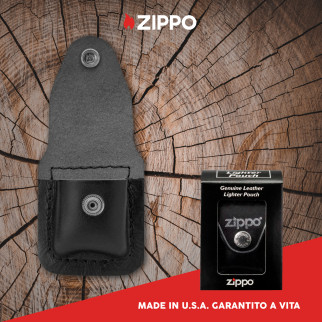 Custodia Zippo in Vera Pelle per Accendini mod. LPCBK Nera