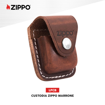 Custodia Zippo in Vera Pelle per Accendini mod. LPCB Marrone
