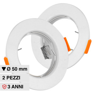VT-929 2 Portafaretti Rotondi Bianchi per GU10 GU5.3 V-Tac