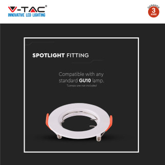 VT-929 2 Portafaretti Rotondi Bianchi per GU10 GU5.3 V-Tac