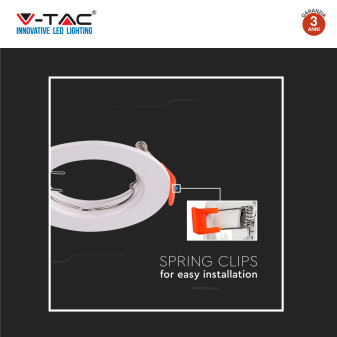 VT-929 2 Portafaretti Rotondi Bianchi per GU10 GU5.3 V-Tac