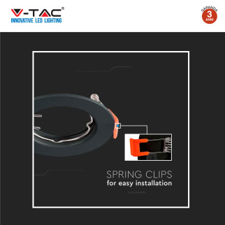 VT-929 2 Portafaretti Rotondi Neri per GU10 GU5.3 V-Tac