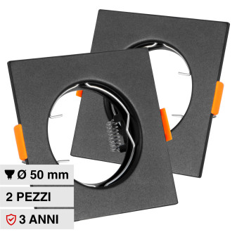 VT-930 2 Portafaretti Quadrati Neri per GU10 GU5.3 V-Tac