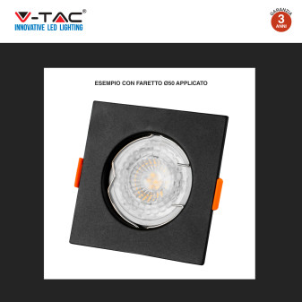 VT-930 2 Portafaretti Quadrati Neri per GU10 GU5.3 V-Tac