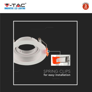 VT-933 Portafaretto Rotondo Bianco per GU10 GU5.3 V-Tac