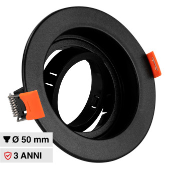 VT-934 Portafaretto Rotondo Nero per GU10 GU5.3 V-Tac