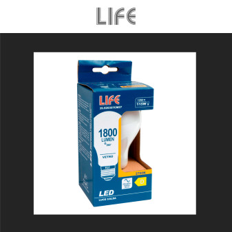 Lampadina LED E27 12W Bulb A70 Milky Filament Vetro Life