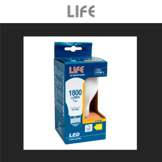 Lampadina LED E27 12W Bulb A70 Milky Filament Vetro Life