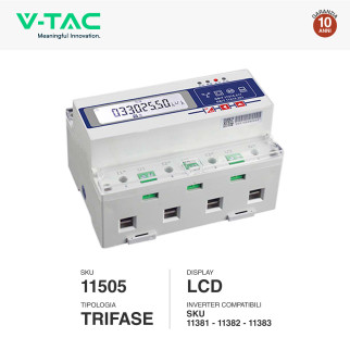 VT-6610310 Misuratore Inverter Trifase Fotovoltaici V-Tac