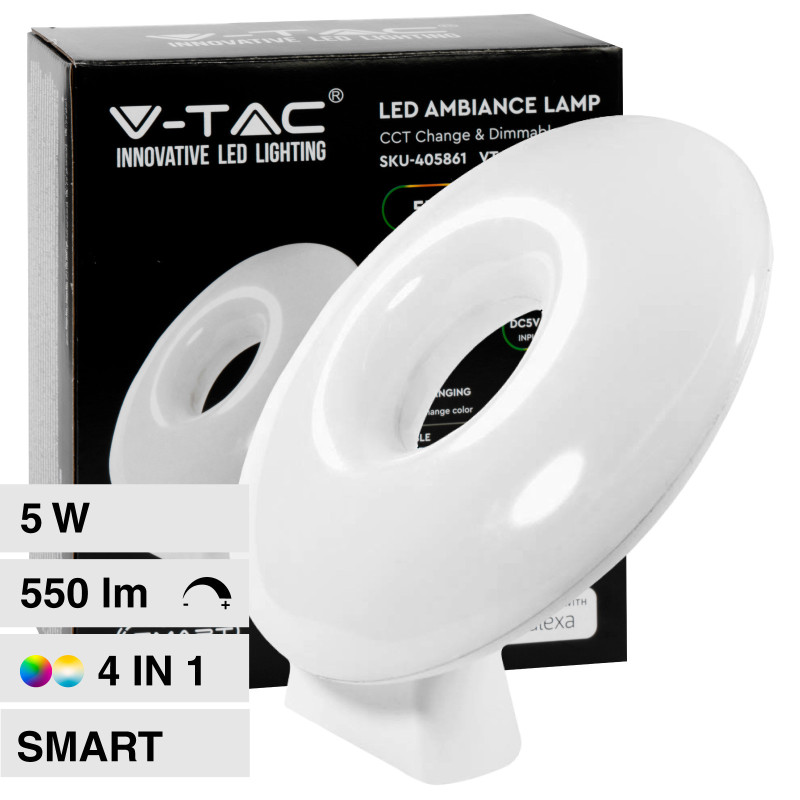 VT-5155 Lampada LED da Tavolo RGB+W CCT V-Tac Smart